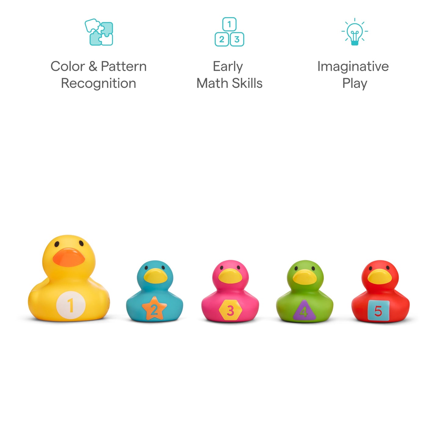 Munchkin Count & Quack Duckies Bath Toys for Toddlers and Babies, Watertight Mama Duck and Ducklings, Kids 9+ Months, Helps Teach Numbers, Counting