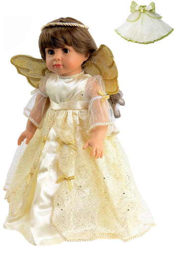 American Fashion World Christmas Angel Outfit for 18-Inch Dolls | Premium Quality & Trendy Design | Dolls Clothes for Popular Brands