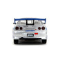 Jada Toys Fast & Furious 1:32 Brian's Nissan Skyline GT-R R34 Die-cast Car Silver/Blue, Toys for Kids and Adults