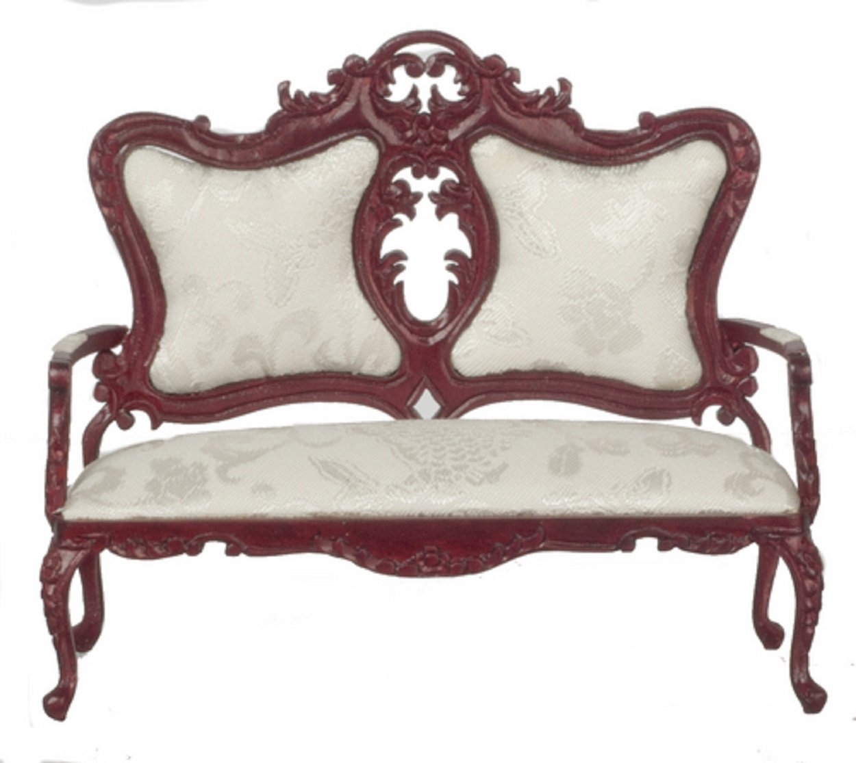 Town Square Miniatures Dollhouse Miniature Mahogany Victorian Parlor Sofa