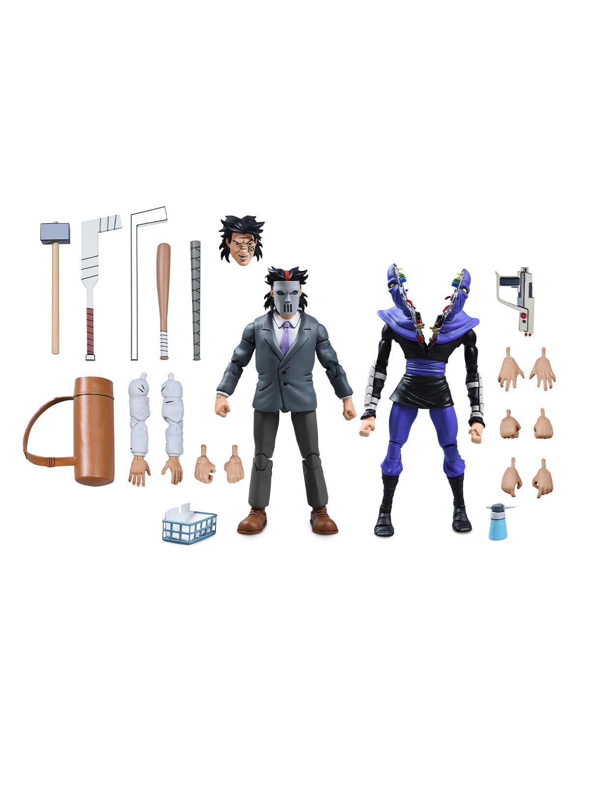 Teenage Mutant Ninja Turtles (1987 Cartoon) - 7” Scale Action Figure - Business Suit Casey Jones & Split Foot Soldier 2 Pack