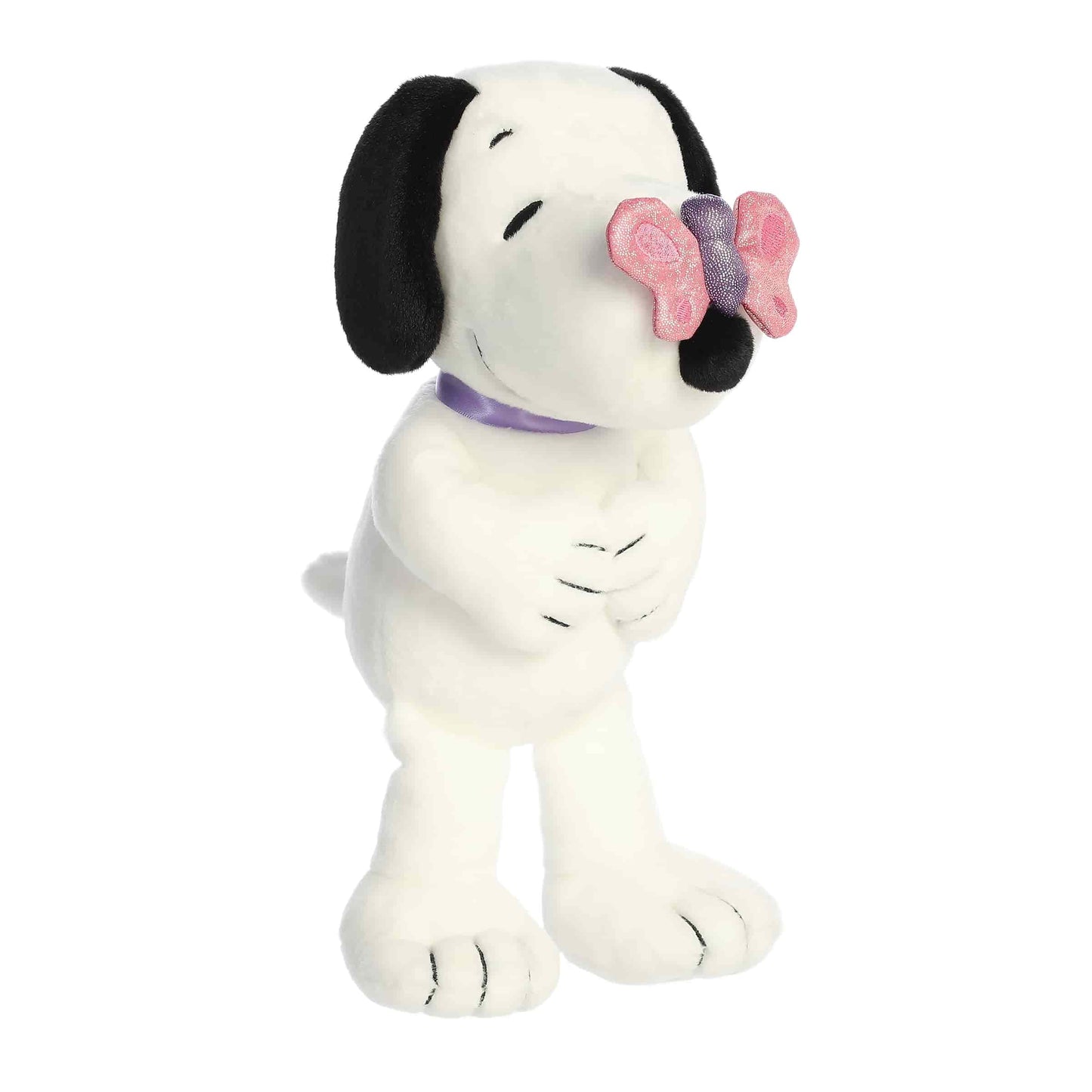 Aurora Adorable Peanuts Snoopy Stuffed Animal - Officially Licensed Toys For All Snoopy Fans - Seasonal Plush For The Spring Season - Pink Butterfly 9