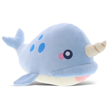 DolliBu Blue Narwhal Baby Soft Plush Toy, Newborn Babies First Stuffed Animal Cuddle & Snuggle Toys, Toddler's Huggable Best Buddy, Fluffy Teddy Bear