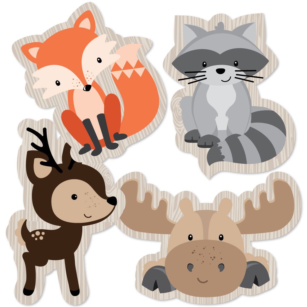 Big Dot of Happiness Woodland Creatures - Animal Shaped Decorations DIY Baby Shower or Birthday Party Essentials Set 20