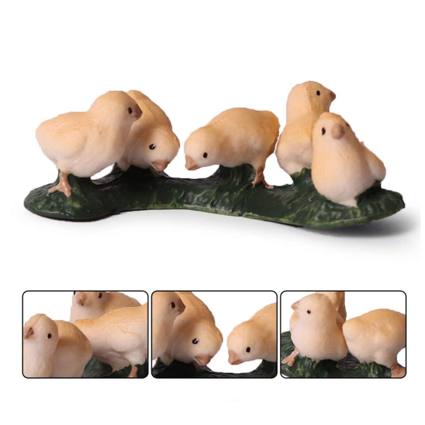 Fevoila Farm Animals Figures, 5 Piece Simulated Farm Chicken Animal Statue Realistic Chicken Farm Animals Figures Cake Topper, Chicken Model Easter