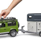 Bruder 02592 Land Rover Defender with Horse Trailer & Horse, 1:16 Scale