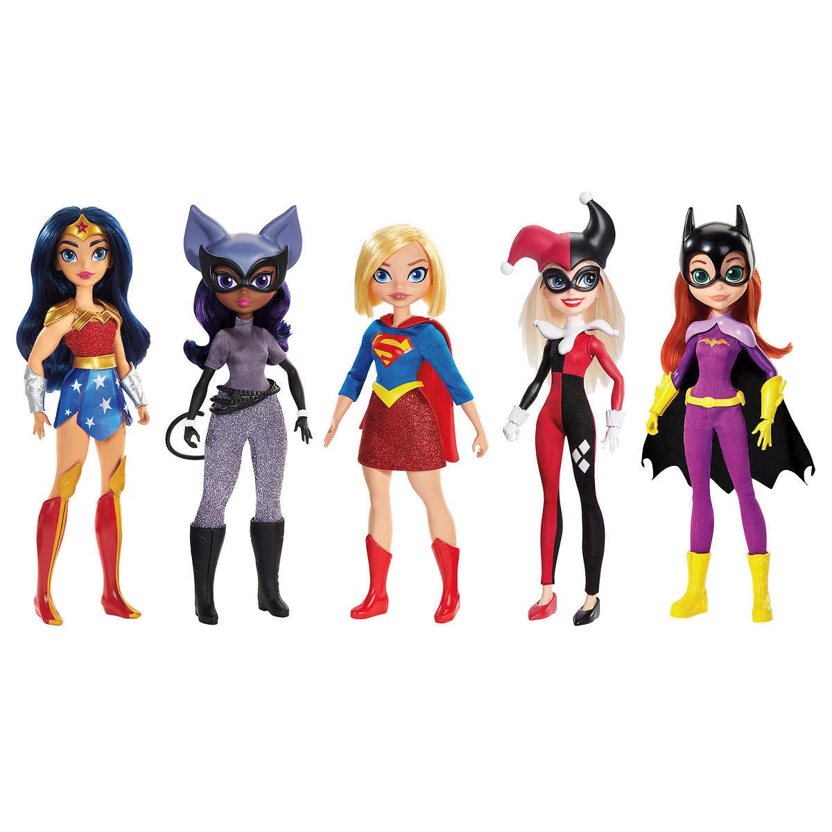 DC 5 Super Hero Girls Teen Dolls Wonder Woman Supergirl Harley Quinn Catwoman
