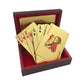 Yuanhe Gold Deck of Cards - Waterproof Playing Cards Luxury Playing Cards with Wooden Gift Box,Great for Poker Cards Game, Game Nights and Casino