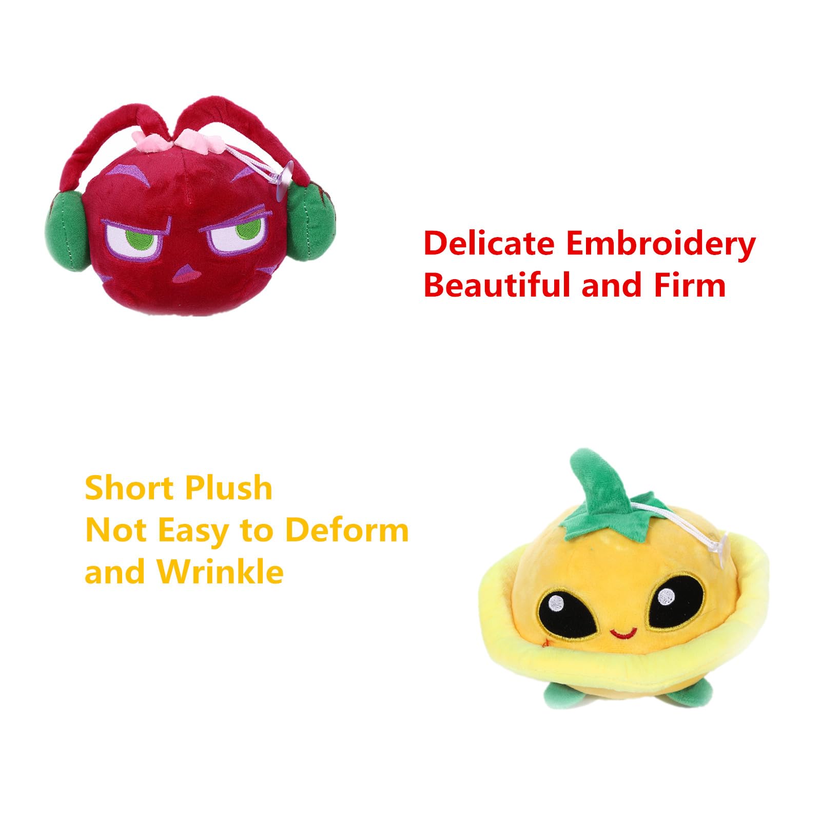 Suyudian 3 PCS PVZ Plant and Zombies Plush Plants Sets 1 2 Stuffed Soft Toys Orange Bean, Yellow Flying PVZ Figure Doll, Great Gifts for Boys