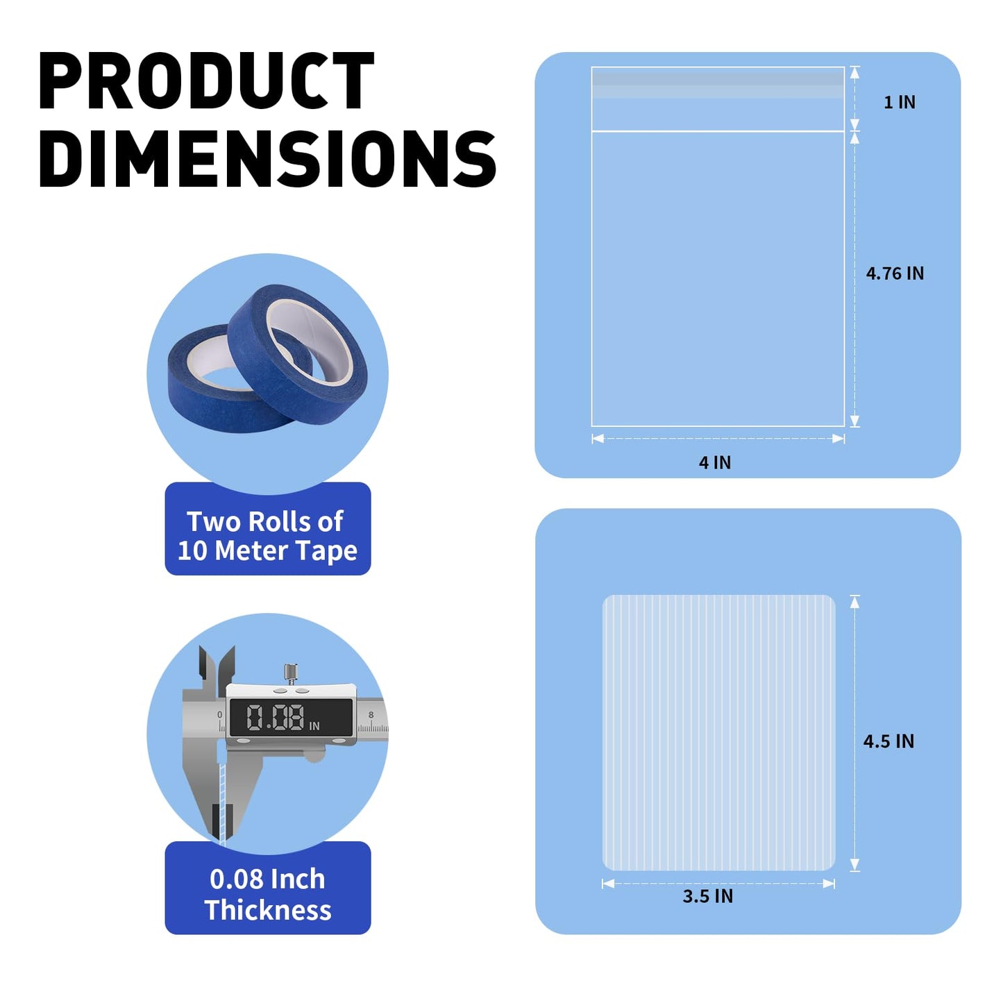 Prilino Trading Card Shipping Protectors, White, 200 Pack