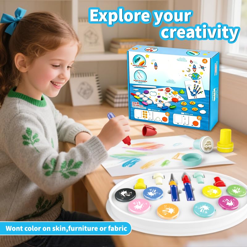Leroxo Magic Paint Set,Mess Free Painting Station for Kids, Toddler Coloring,Gift for 3,4,5,6,7,8,9 Year olds