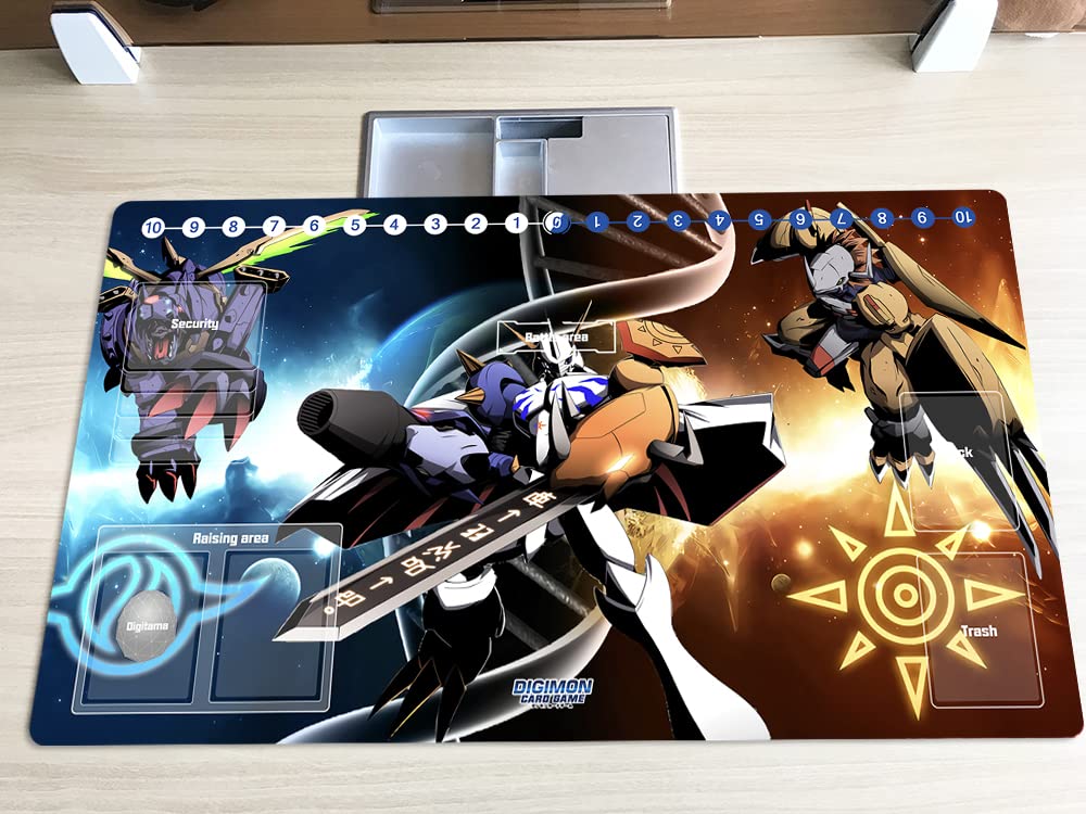 Mlikemat New DTCG Duel Playmat Digimon Omnimon Trading Card Game TCG CCG Mat Pad + Free Bag (ZD002-73-SM)