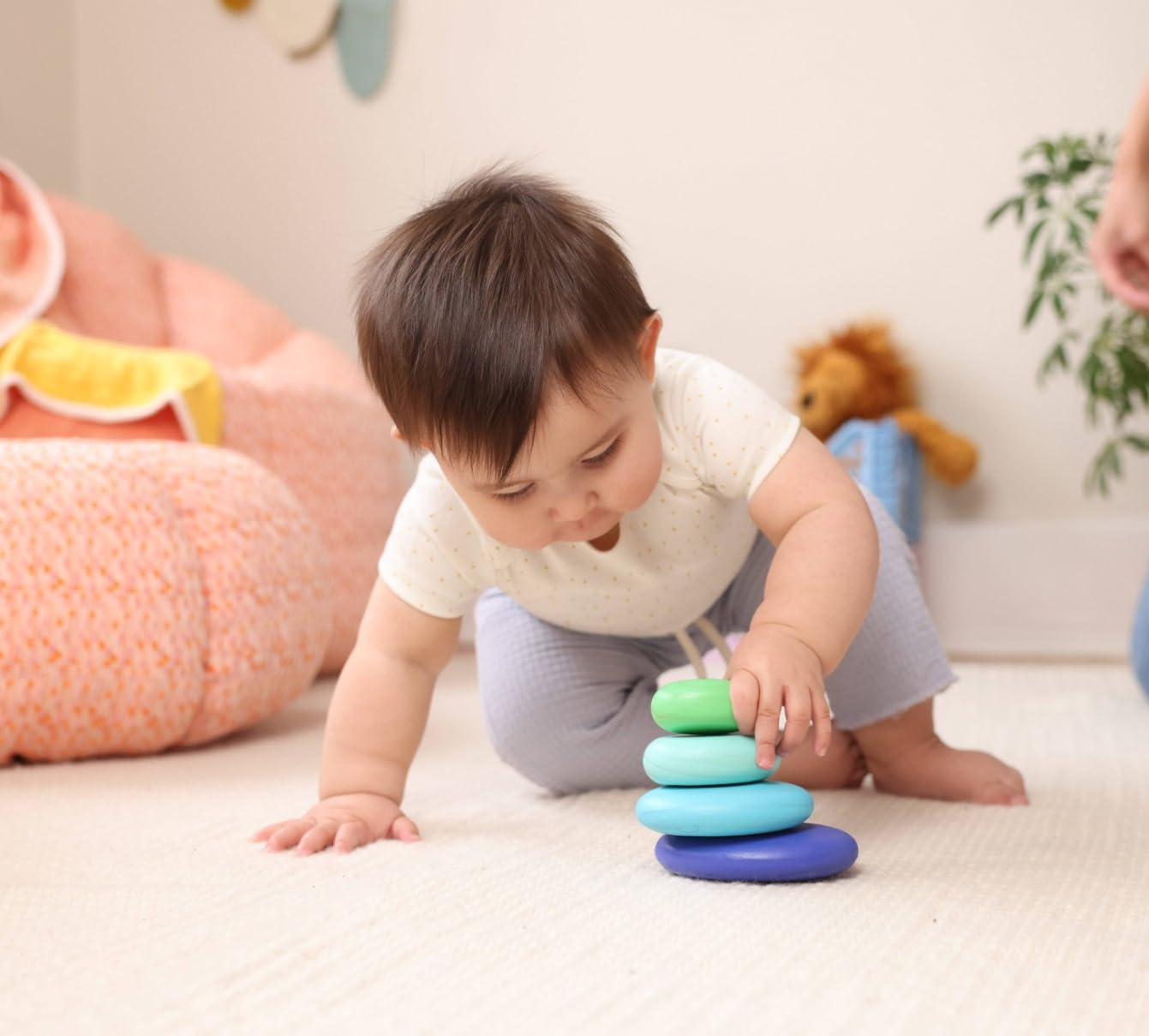 Lovevery, Wooden Stacking Stones (4), Perfect for Your Toddler Starting at 11 Months+