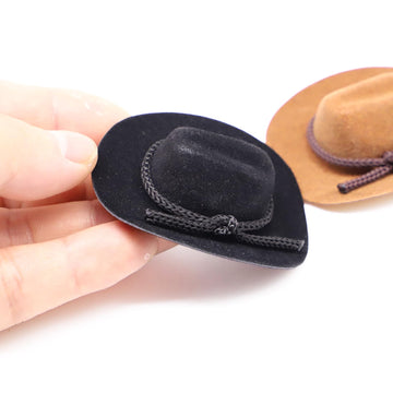 Dollhouse Cowboy Hat, Miniature Cowboy Hat, 1:12 Scale Miniature Soft Cowboy, Mini Hat, American Old West Hat, for Dollhouse Craft Supplies (2PCS)