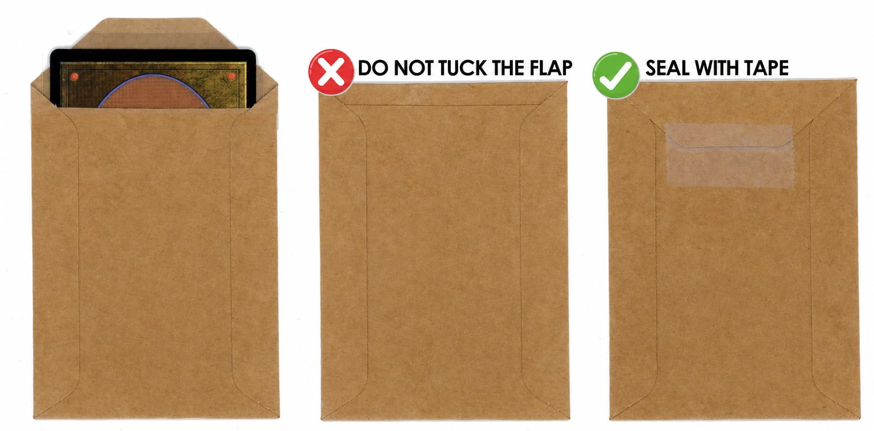 Managuards Trading Card Shipping Protection - 3x4 Semi Rigid Protective Envelope for TCG and Sports Cards, PWE Compatible (Pack of 200)