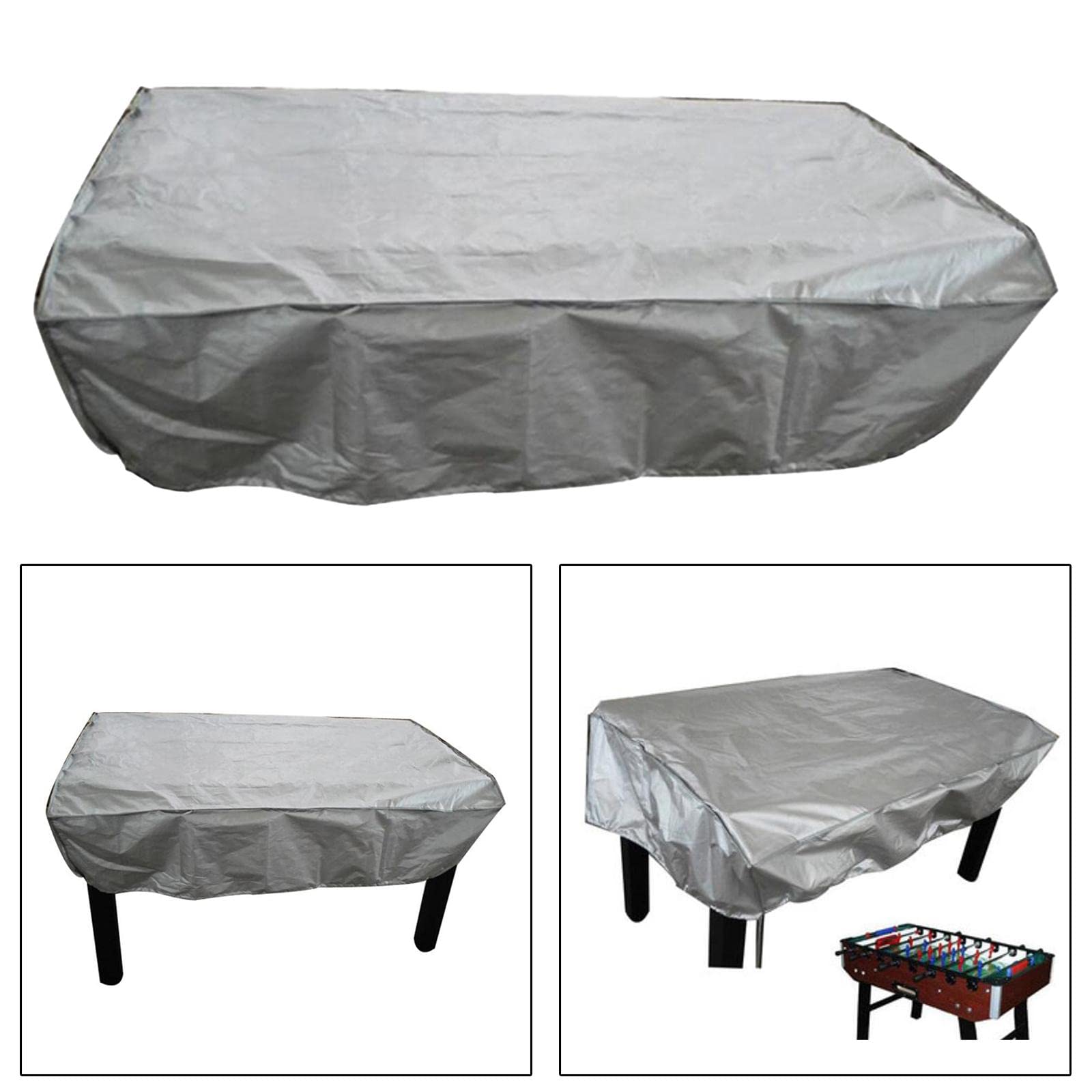 Fancyes Outdoor Foosball Table Cover, Cover, Heavy Duty Waterproof Soccer Cover, Dustproof Table Cover for Game Room, Silver