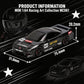 MCARRO 1/64 Scale Mini RC Drift Car, 60 Mins Playtime 2.4GHz Remote Control Car with 2-Speed Modes & LED Lights, Micro 4WD RC Stunt Race Car, (Black)