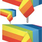 Oojami 4 Pack Rainbow Tablecloths 54 x 108 Inch - Disposable Plastic Table Covers for Birthday Party, Baby Shower, Carnival, Rectangle Table, Colorful
