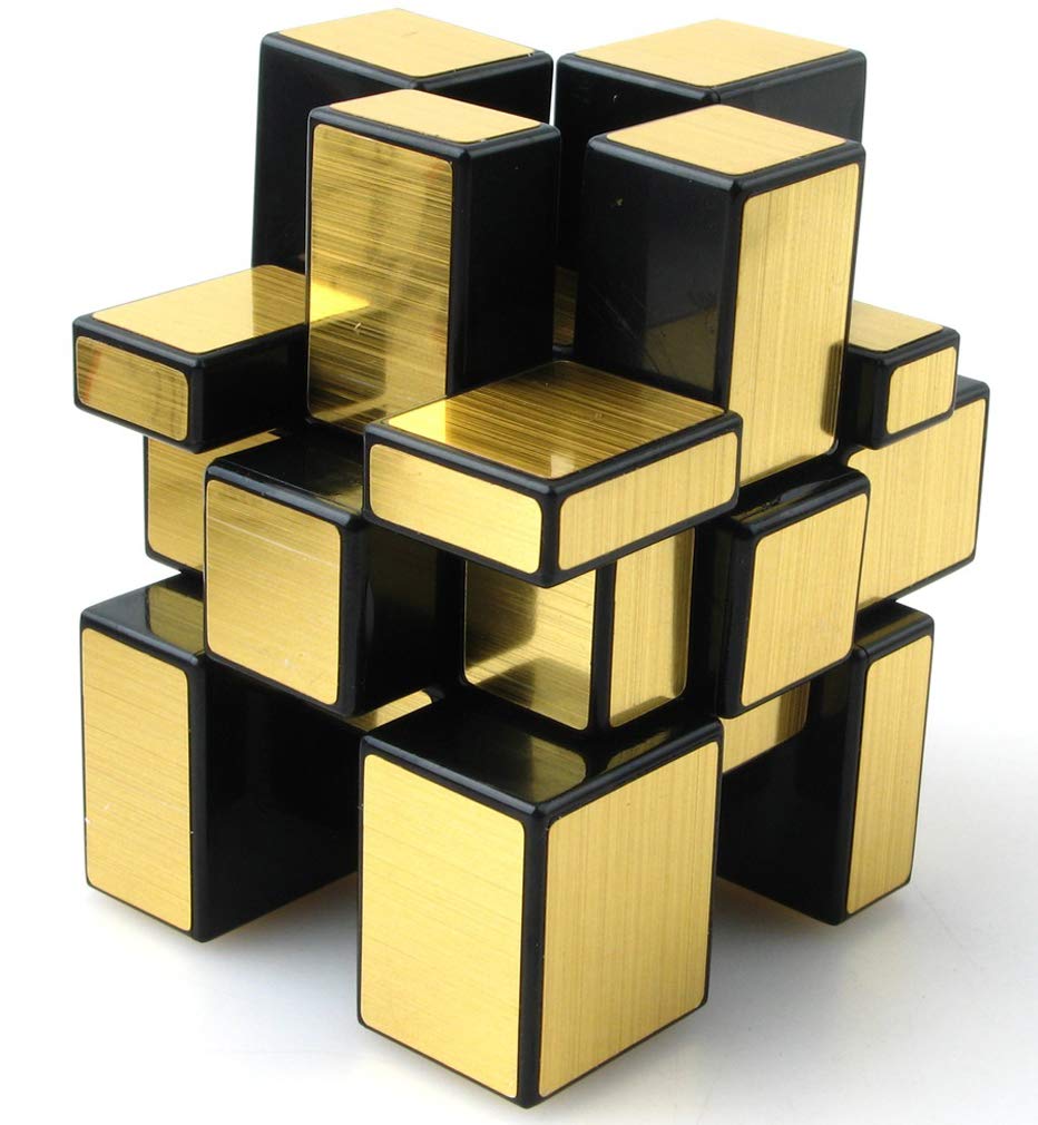 Mirror Speed Cube 3x3 Magic Cube Puzzle Brain Teaser Game Gold