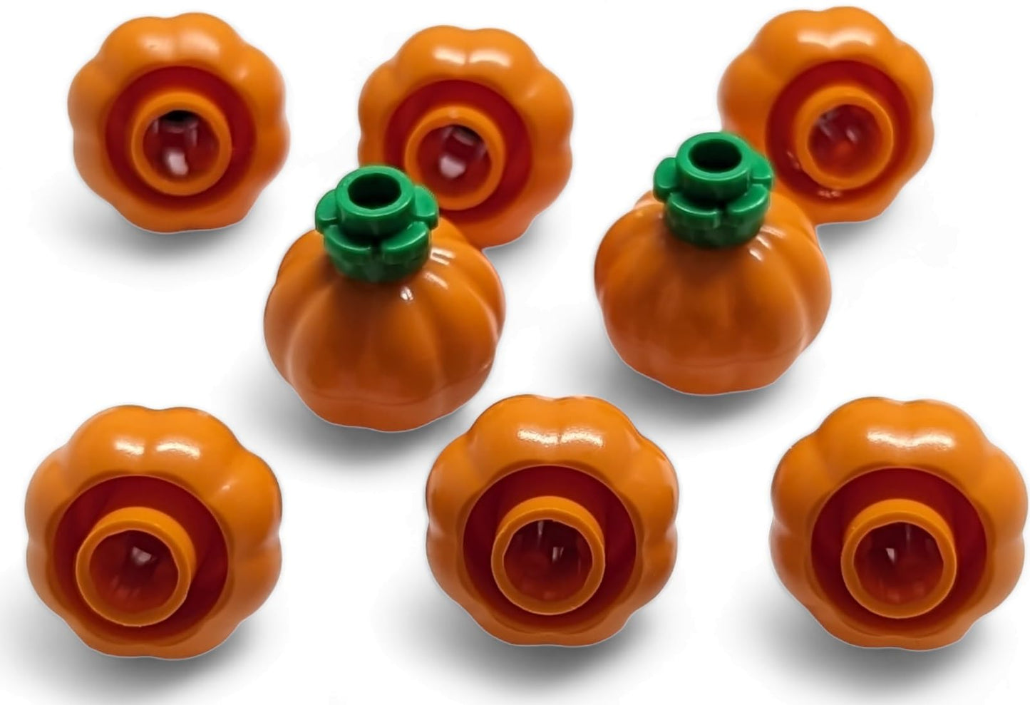 LEGO Accessories - Orange Pumpkins with Bright Green Stems (Package of 8) Spooky Jack-0-Lantern Building Toys for Ages 8+