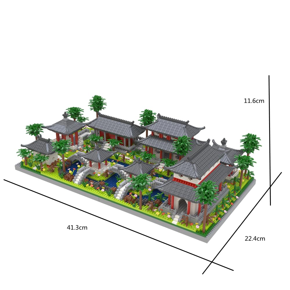Kadablk Architecture Chinese Style of Suzhou Garden,Set 3 Backyard, Micro Block,Classical Famous Building Block Set,Asian Cultures,3988 PCS for Adults