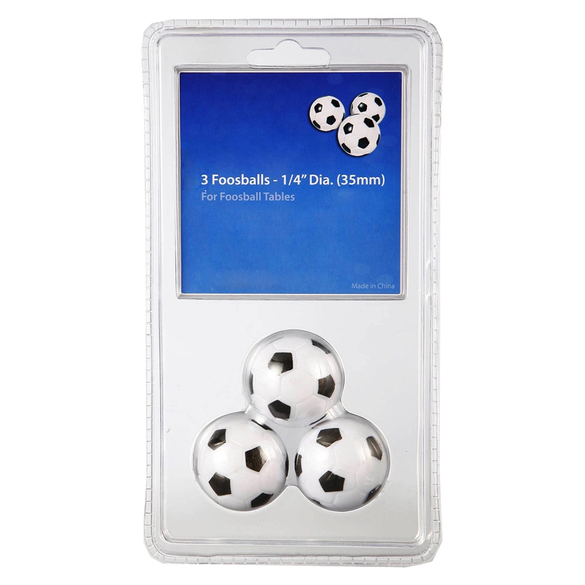 3-Pack Foosballs in Black and White