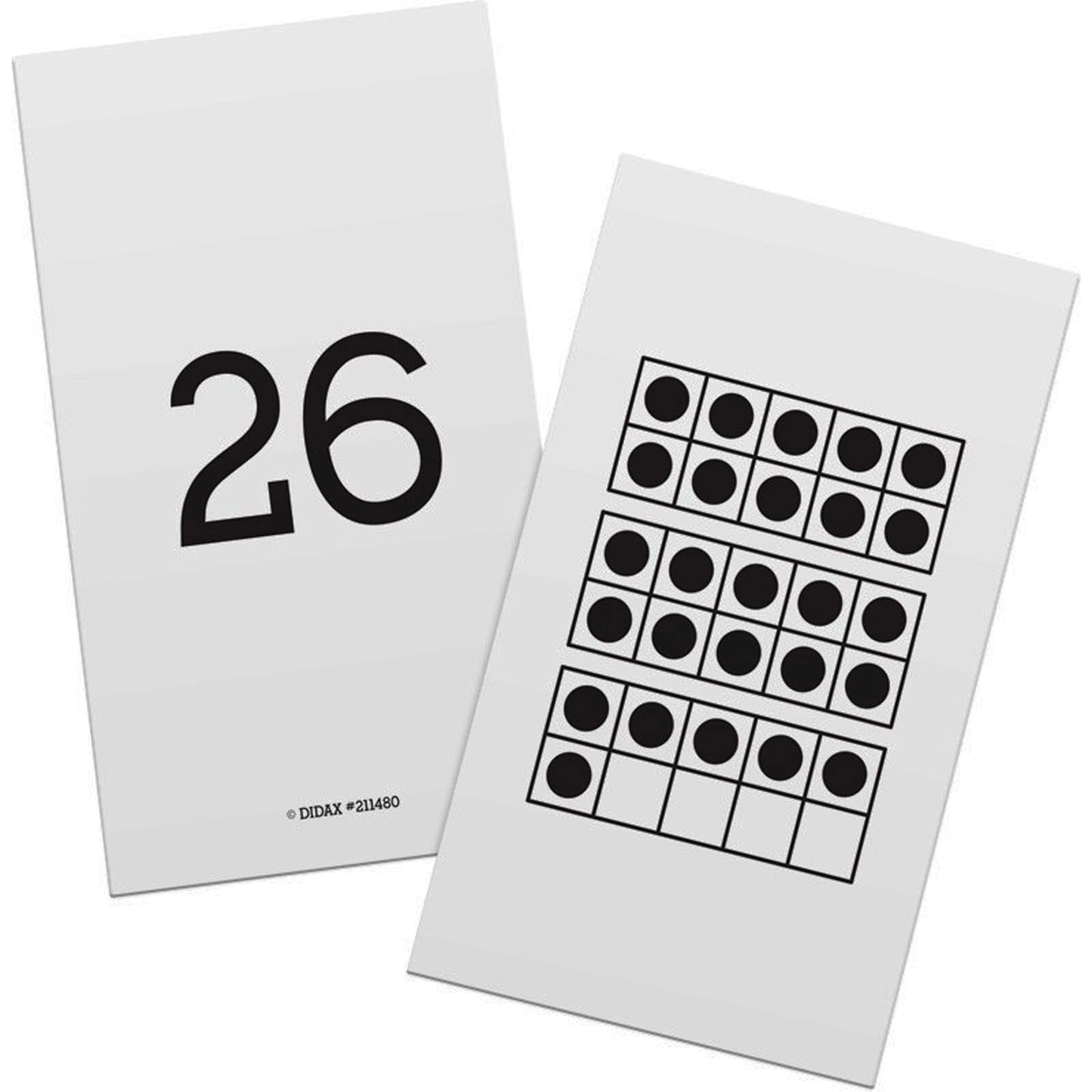 Didax Educational Resources 1-50 Ten-Frame 1-50 Cards, White, Black, 0.81 H x 6.0 L x 4.5 W, (211480)