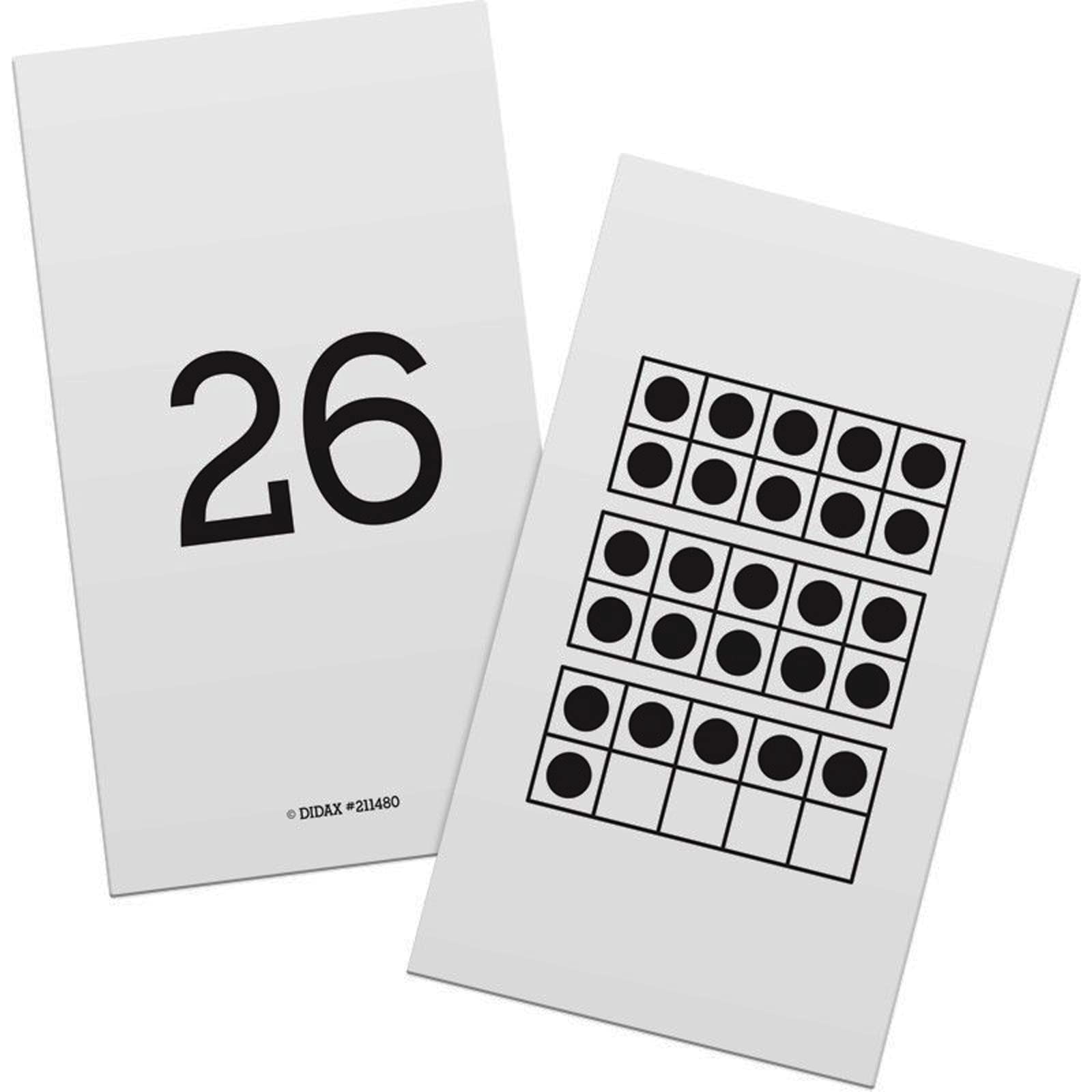 Didax Educational Resources 1-50 Ten-Frame 1-50 Cards, White, Black, 0.81 H x 6.0 L x 4.5 W, (211480)