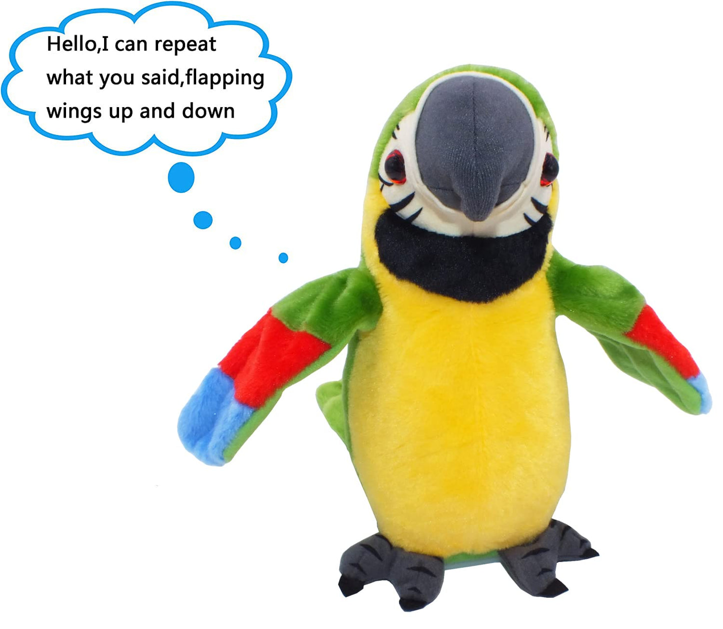 Vincilee Talking Parrot Repeat What You Say Mimicry Pet Toy Plush Interactive Toys Buddy Parrot for Children Gift,4 x 7.8inches(Green)