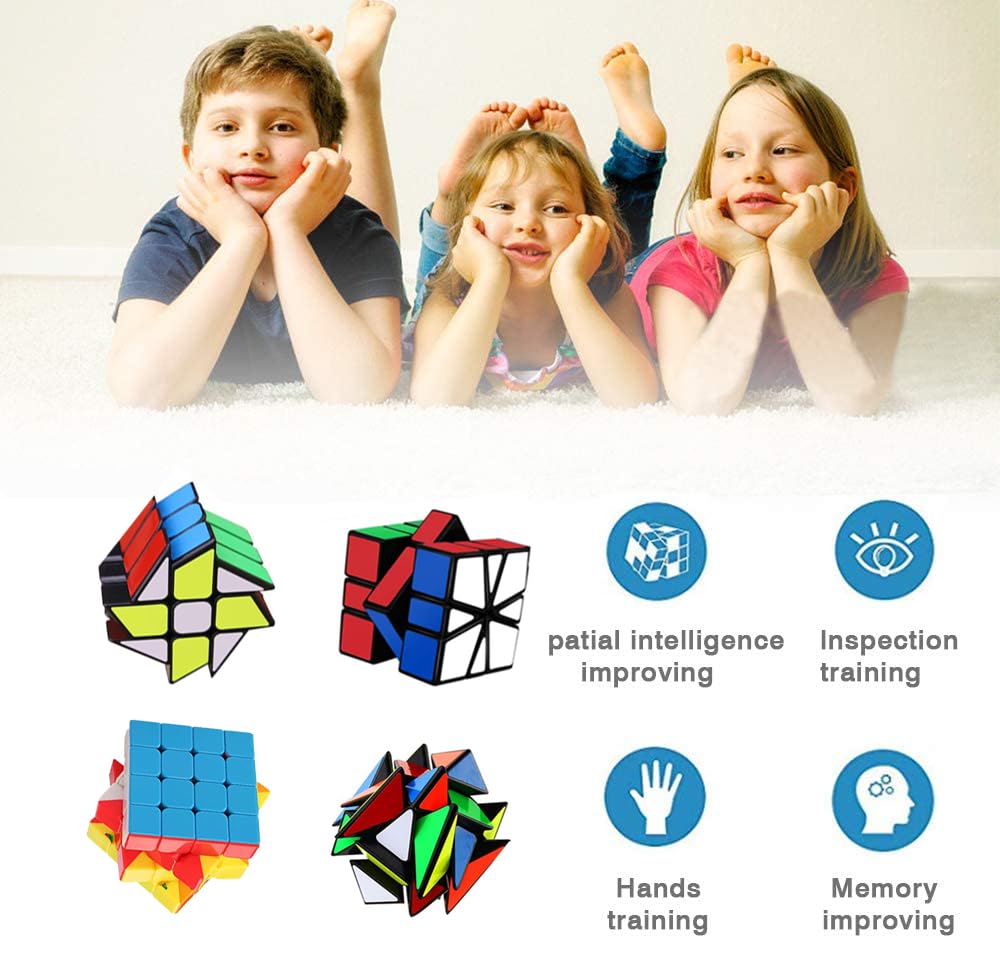 Speed Cubes, [13Pack] Speed Cube Set - Megaminx Mirror Pyramid Fluctuation Angle Wheel Square King Puzzle Cube Collection Speed Cube Bundles for Kids
