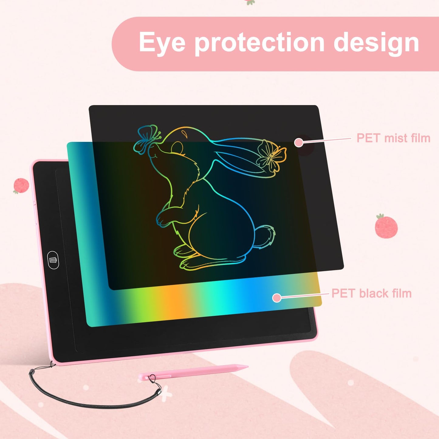 Drawing Tablet 16 Inch LCD Writing Tablet for Kids Adults, Girl Toys Doodle Board Christmas Gifts Sensory Toys for Ages 3-8 Road Trip Activities