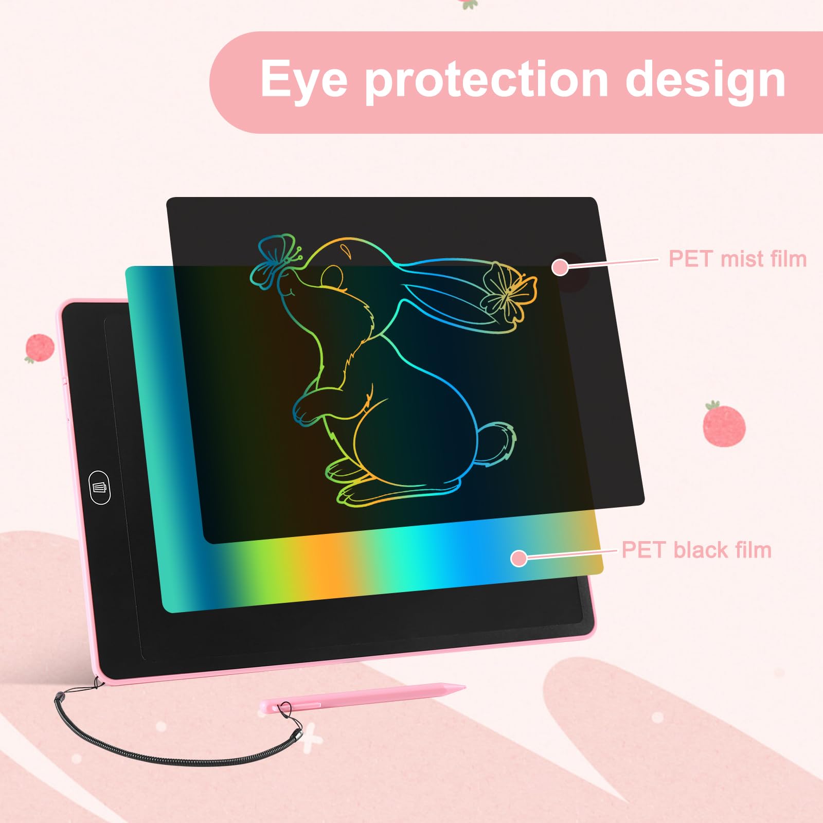 Drawing Tablet 16 Inch LCD Writing Tablet for Kids Adults, Girl Toys Doodle Board Christmas Gifts Sensory Toys for Ages 3-8 Road Trip Activities