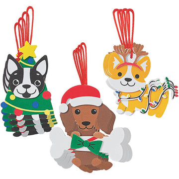 Fun Express Christmas Dog Ornament Craft Kit - Craft Kits - 12 Pieces
