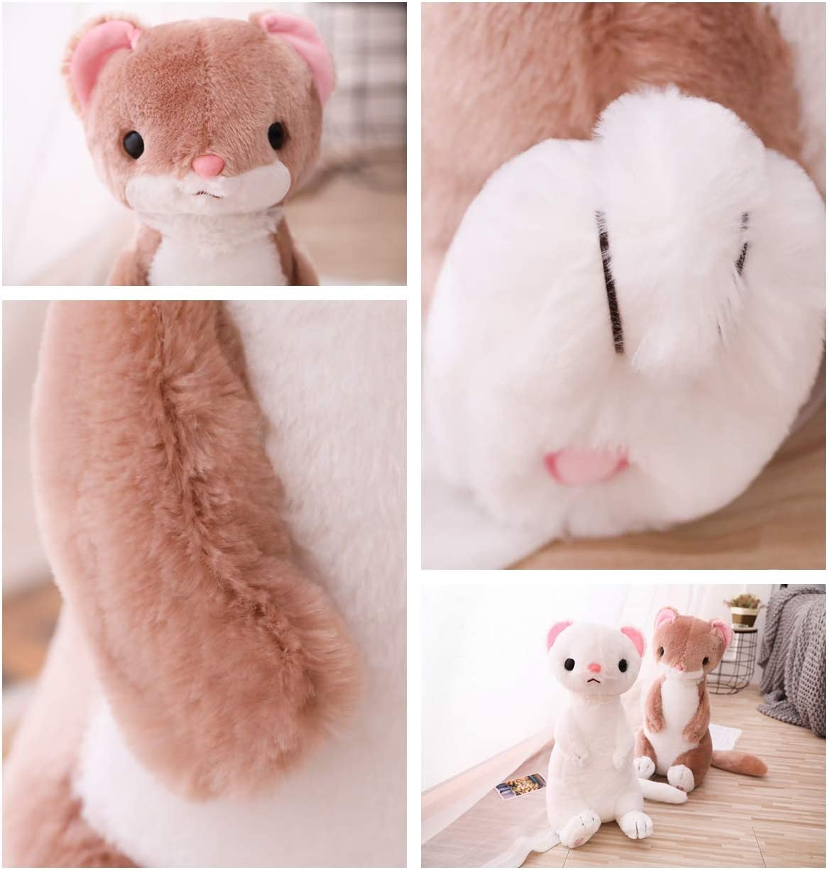 Rosiha Ferrets Plush Pillow 20 Inch(Brown)