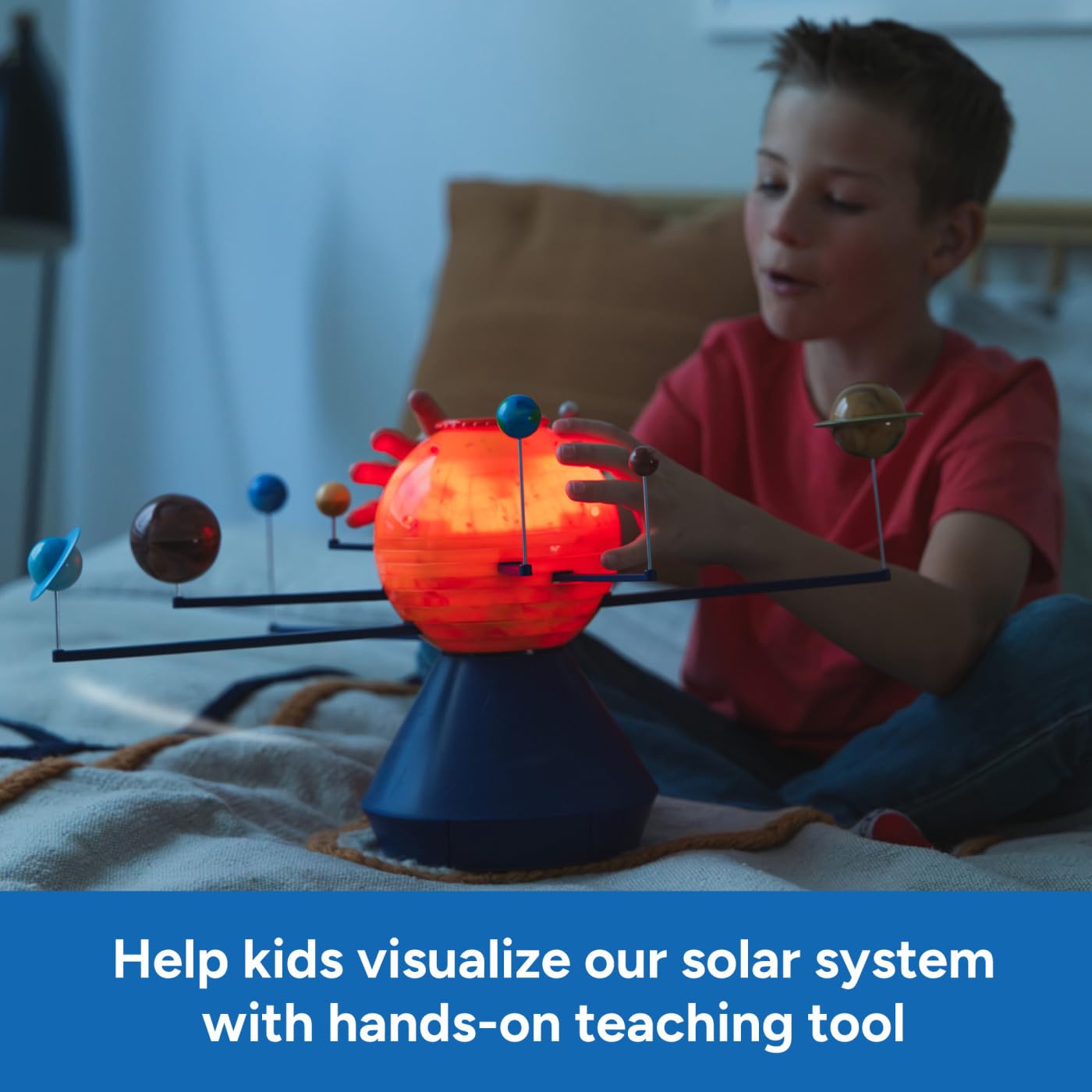 Educational Insights GeoSafari Orbiting Solar System & Projector - Model Solar System for Kids, Outer Space Projector for Ceiling, Classroom Science