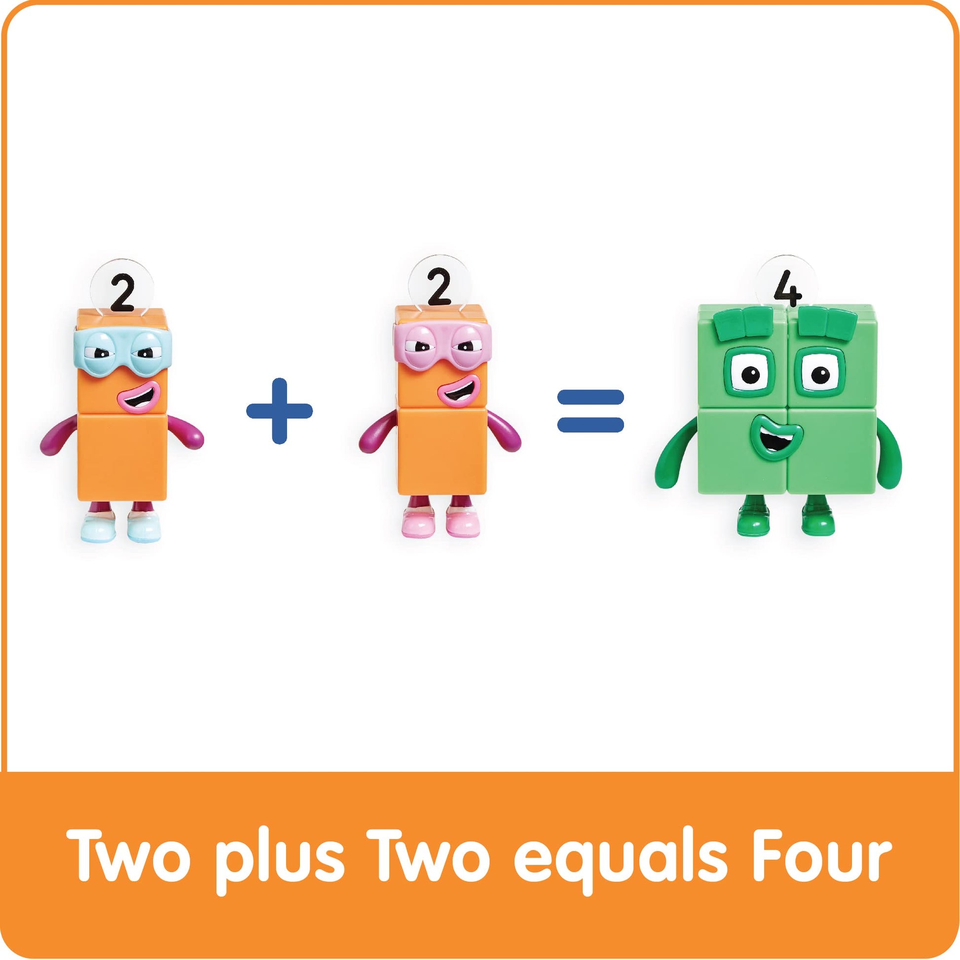 hand2mind Numberblock Four and the Terrible Twos, Cartoon Action Figure Set, Toy Figures, Play Figure Playsets, Small Figurines for Kids, Number Toys