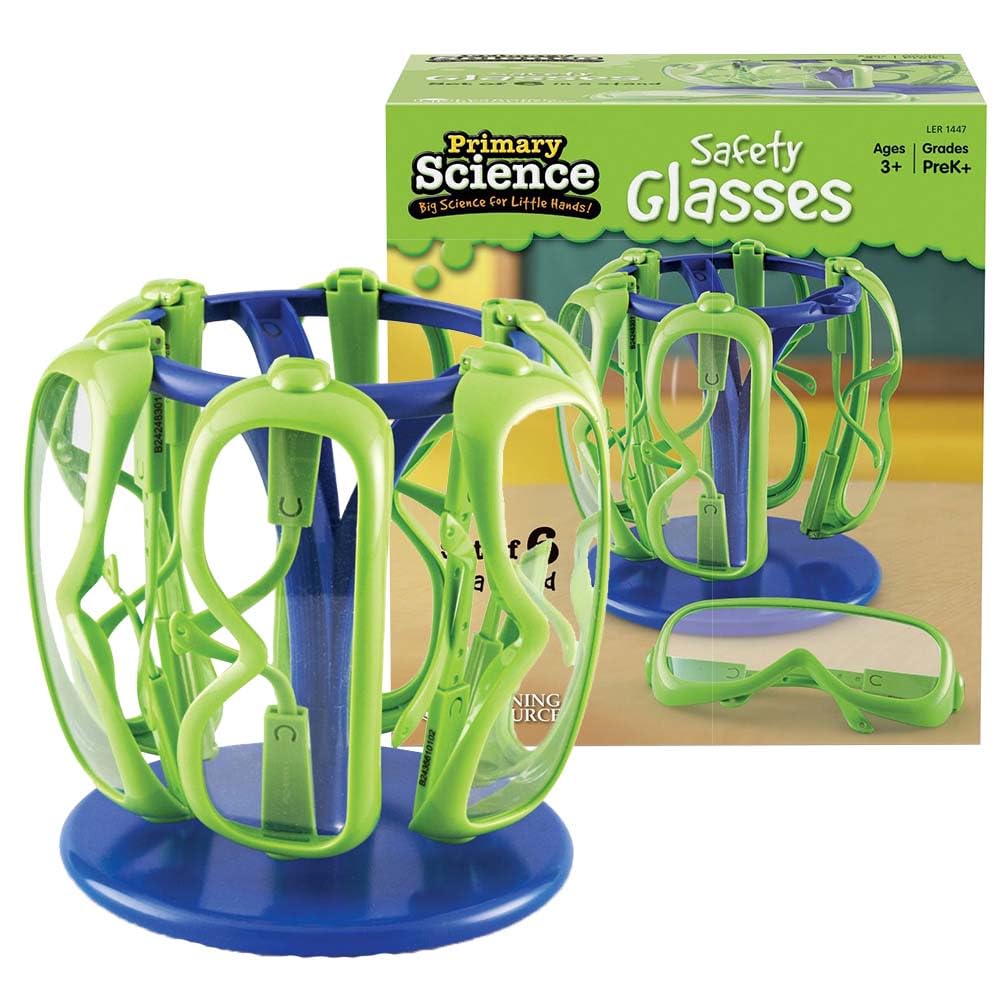 Learning Resources Science Safety Glasses with Stand, Preschool Science, Set of 6, Ages 3+