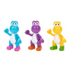 Nintendo Yoshi 3-Pack Action Figures, 4 Inch / 10cm Authentic Super Mario Figures Includes Yellow Yoshi, Purple Yoshi and Light-Blue Yoshi, Ideal