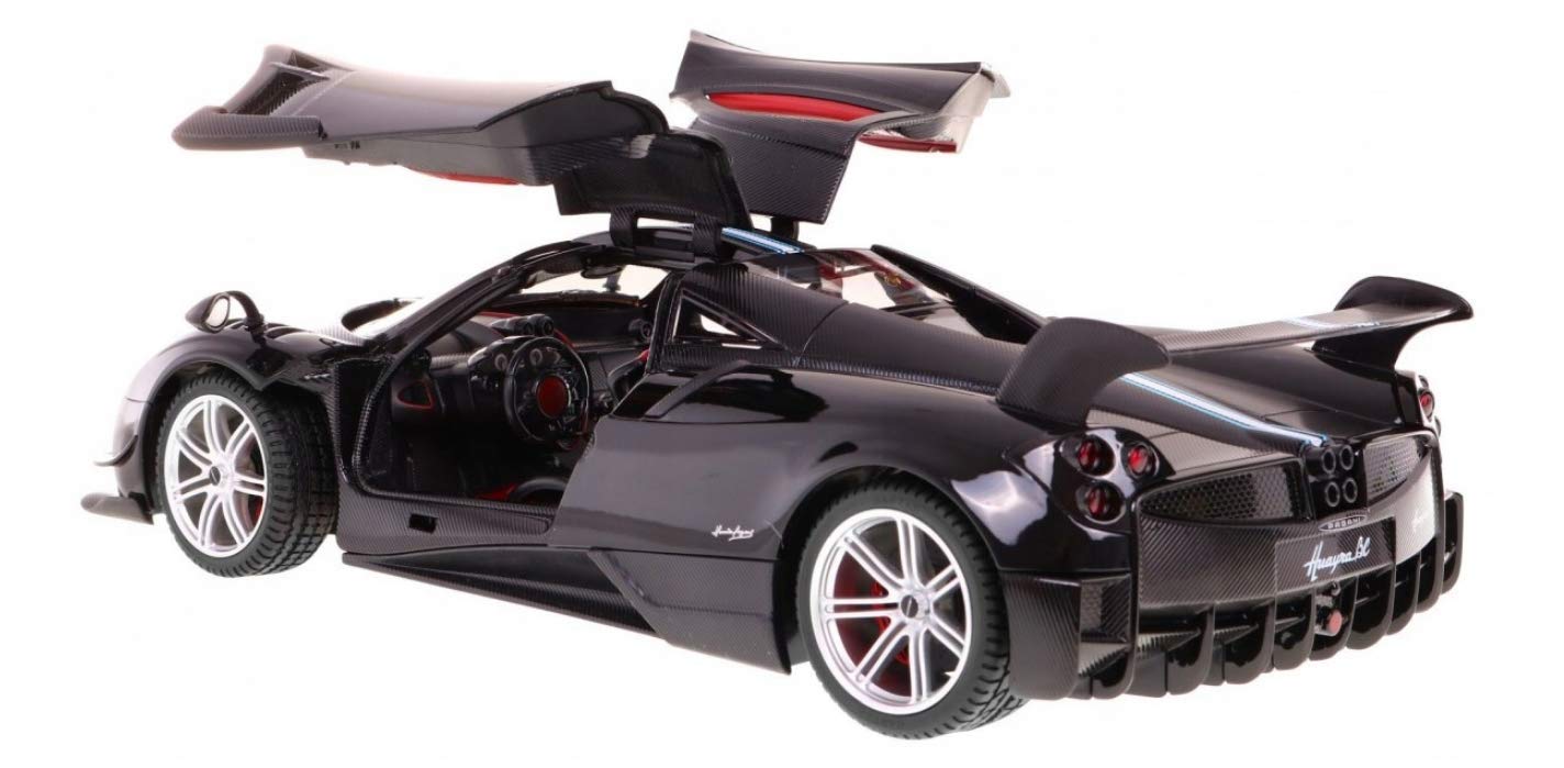 AMPERSAND SHOPS RC Luxury Super Sports Car Pagani Huayra Black Replica 1:14 Scale Full Function Remote Control with Working Headlights and Taillights
