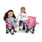 Emily Rose 18 Inch Doll Pink Folding Camping Sports Camp Beach 2 Chair Toy Set with Carry Storage Case | Furniture & Accessories Fits 14 - 19 Inch
