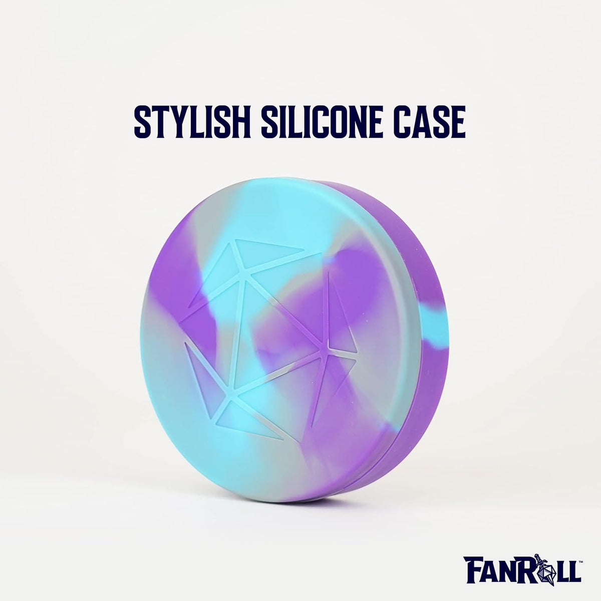 Metallic Dice Games FanRoll Silicone Round Dice Case: Purple/Gray/Light Blue, Role Playing Game Dice Accessories for Dungeons and Dragons