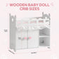 ROBUD Baby Doll Crib, Wooden Doll Bed, Baby Crib Toy with Storage, Bedding, Storage Bag and 3 Hooks, 18-21 inch Doll Accessories, Girl Doll Furniture