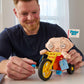 Brickcraft Family Guy Stewie on Trike Building Kit, 429 Piece Construction Set, Collectible Figure & TV Show Memorabilia Gift for Fans,Kids and Adult