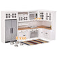 iLAND Dollhouse Furniture and Accessories Set Dollhouse Kitchen Modern Kit, Complete Miniature Cabinets Oven Refrigerator with Cookware fit 1/12 Scale