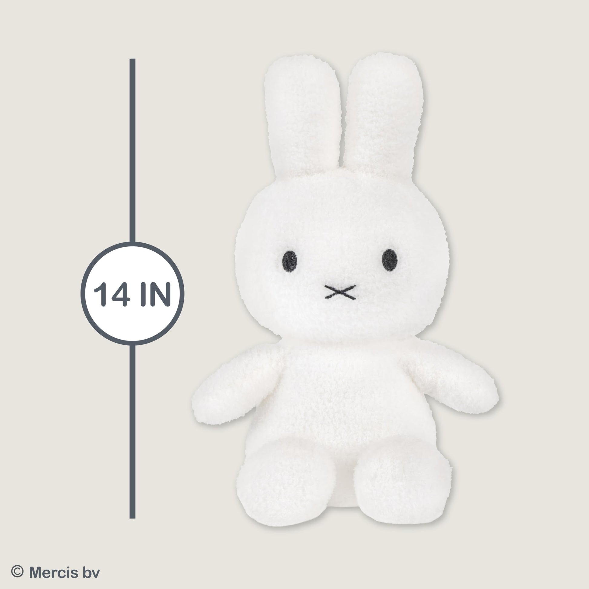 Kids Preferred White Miffy Plush Toy, 12 Inch Sitting Dutch Bunny Plush, Soft Boa Rabbit Bunny Stuffed Animal Plushie Doll for Girls and Boys