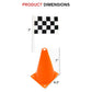 YOELVN 9 Pack 7inch Orange Race Cones with Holes on Top,18 Pack Checkered Flags,Racing Car Birthday Party Decorations,Two Fast Centerpieces,Race Cars