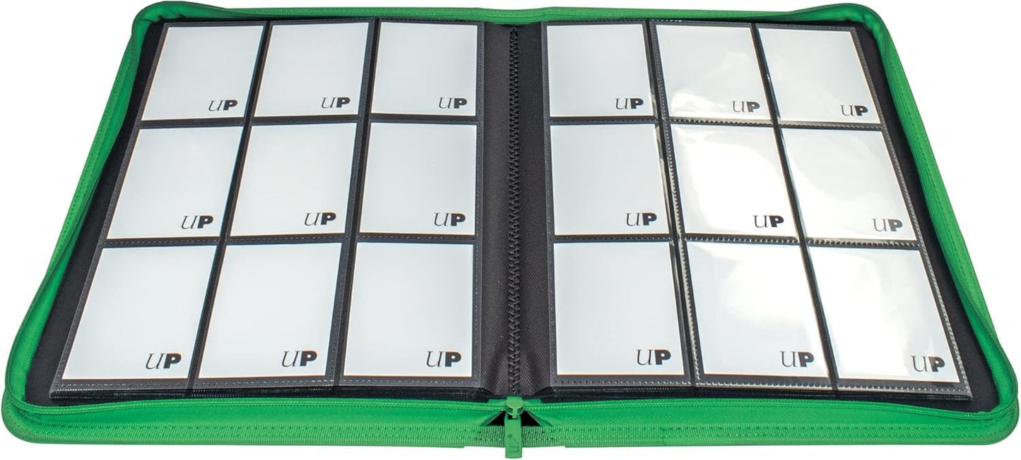 Ultra PRO - Vivid 9-Pocket Zippered PRO-Binder: (Green) - Protect Up to 360 Collectible Trading Cards, Sports Cards or Valuable Gaming Cards, Ultimate