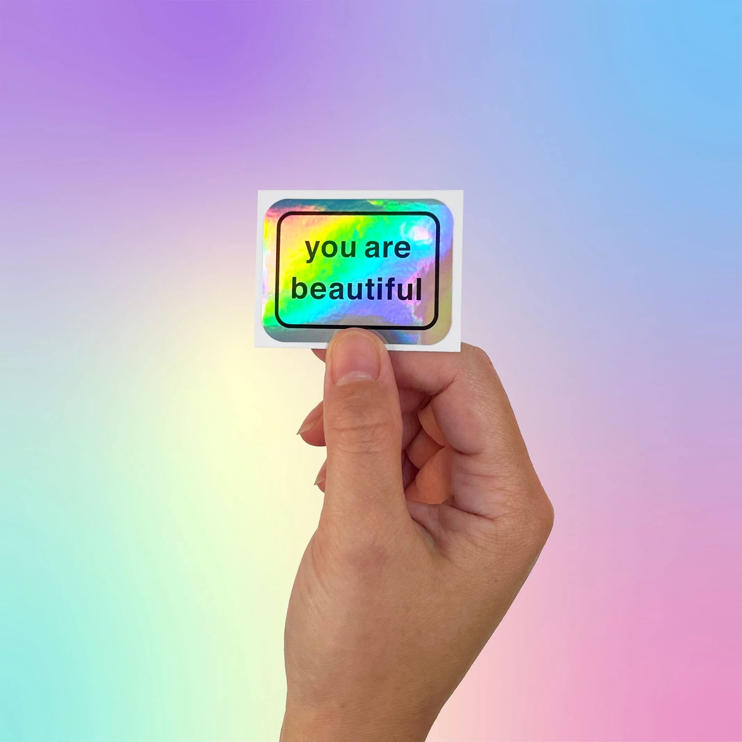 You Are Beautiful Holographic 50 Sticker Pack