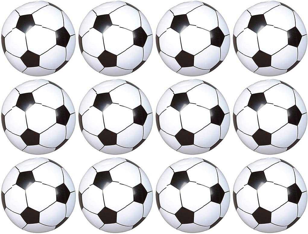 HAPPY DEALS ~ Soccer Beach Ball Inflates | 12 Pack | 9 Inch