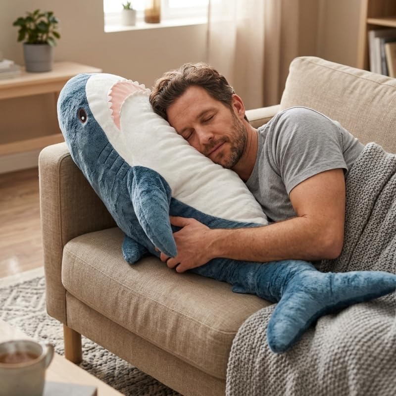 XIGUI 39.5 Inch SharkPlush Toy Pillow,Giant Shark Stuffed Animal,Soft Shark Pillow Cushion Shark Plush Pillow Chubby Stuffed Shark Toy,for Home Room
